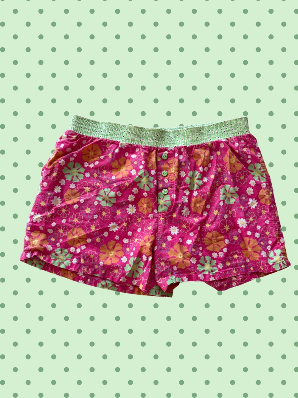 Bright Floral Pink Cotton Boxer Shorts